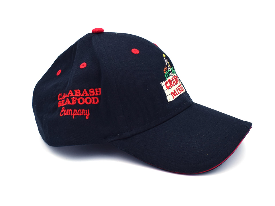 Crabby Mike's 6-Panel Ball/Golf Black with Red Line