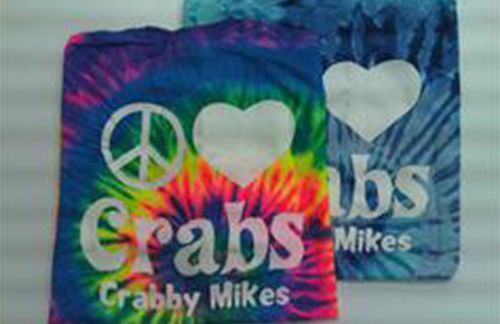 Crabby Mike's Tye Die Love Crabs T-Shirt 